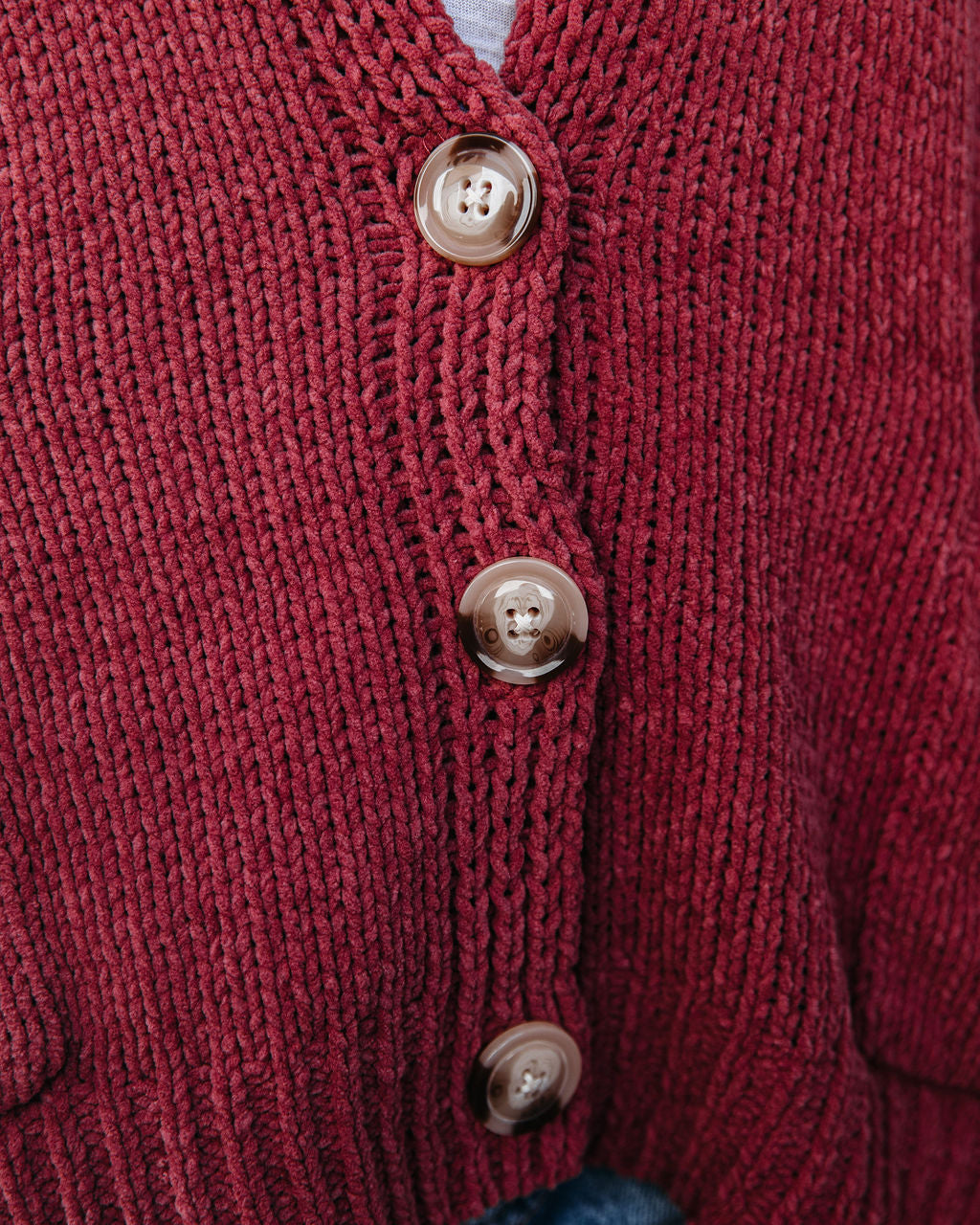 Weiche Strickjacke mit Knopfverschluss - Rosa