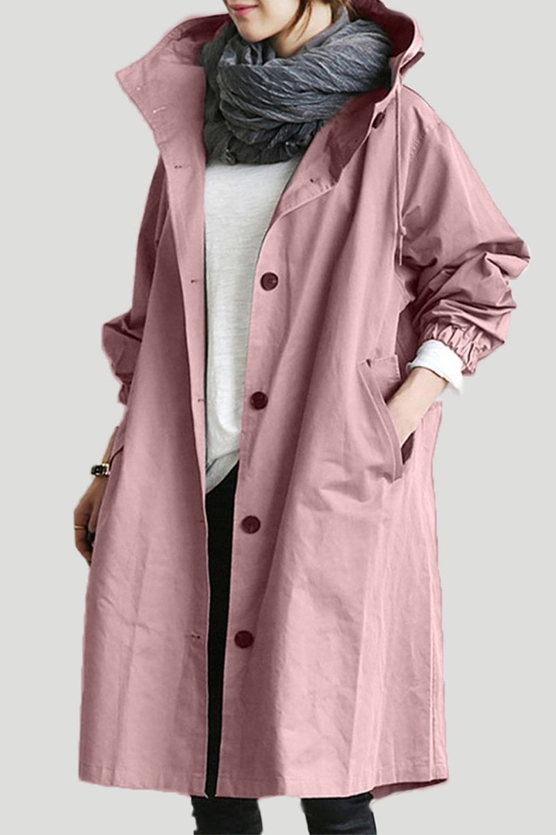 Wasserdichter Trenchcoat mit Kapuze