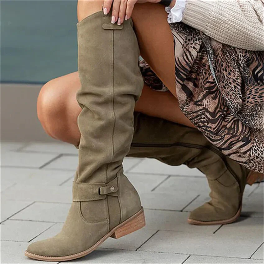 Knielange Damen Stiefel Einfarbig – Komfortabel und Winterbereit