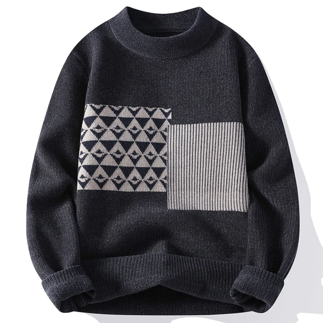 Moderner Blockpullover mit geometrischem Design für Trendsetter