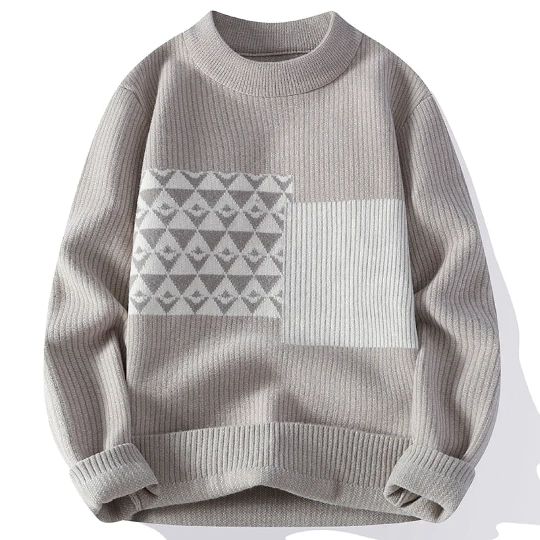 Moderner Blockpullover mit geometrischem Design für Trendsetter