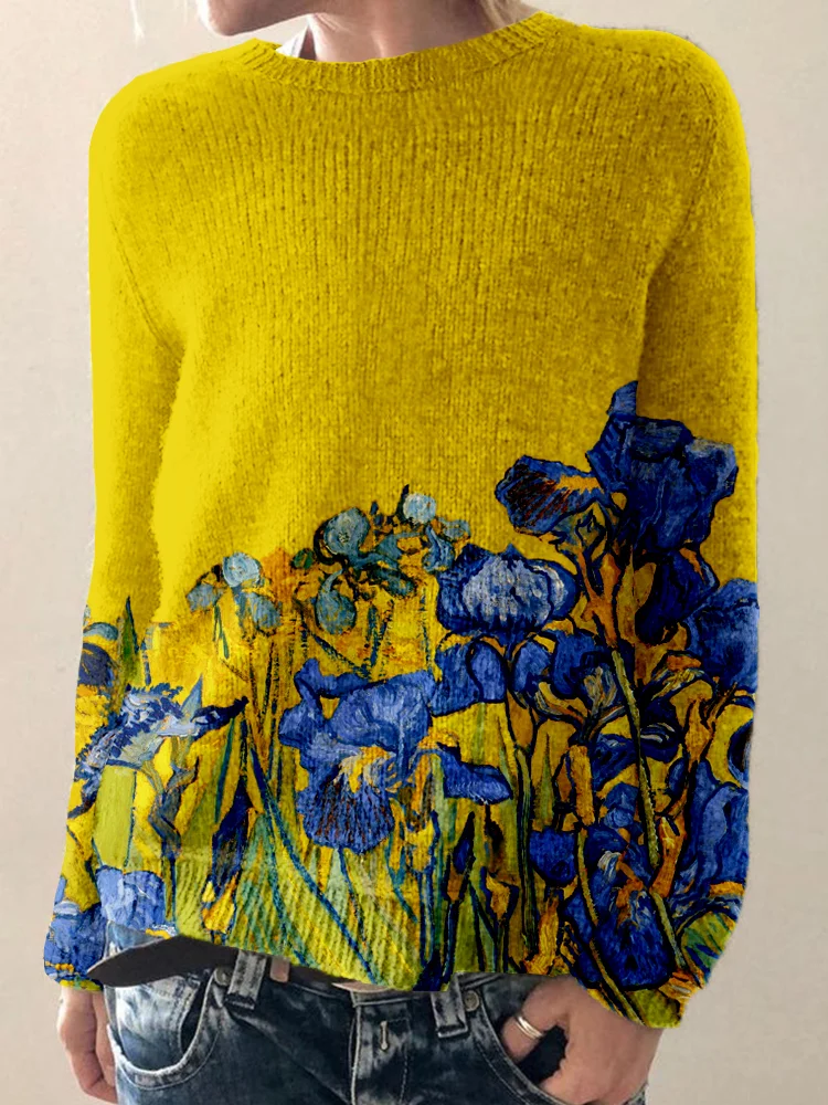 Edler, von Kunst inspirierter, grafischer Iris-Pullover