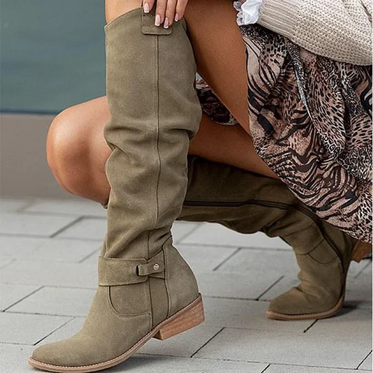 Knielange Damen Stiefel Einfarbig – Komfortabel und Winterbereit