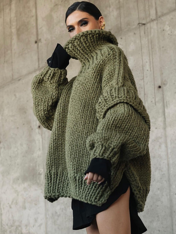 Eleganter Damenpullover mit Rollkragen, Flauschig und Langärmelig