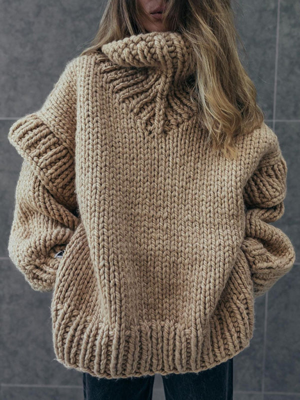 Eleganter Damenpullover mit Rollkragen, Flauschig und Langärmelig