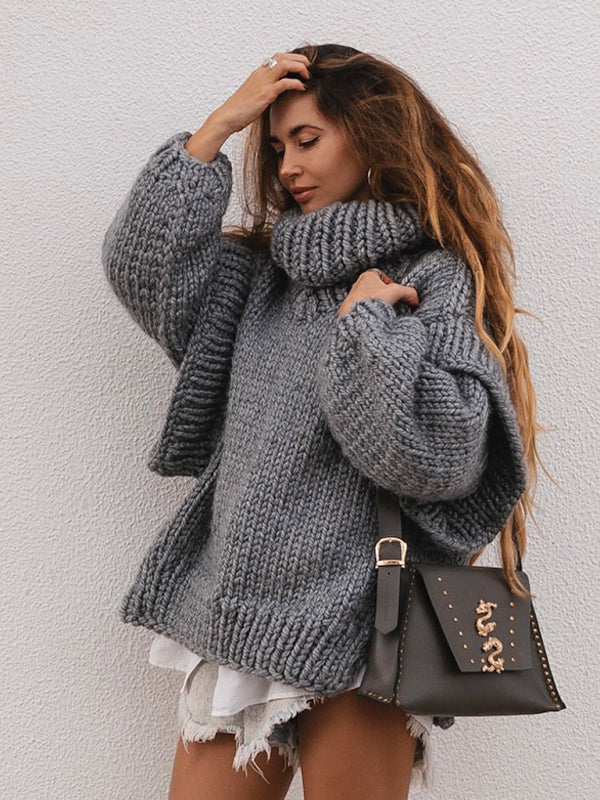 Eleganter Damenpullover mit Rollkragen, Flauschig und Langärmelig