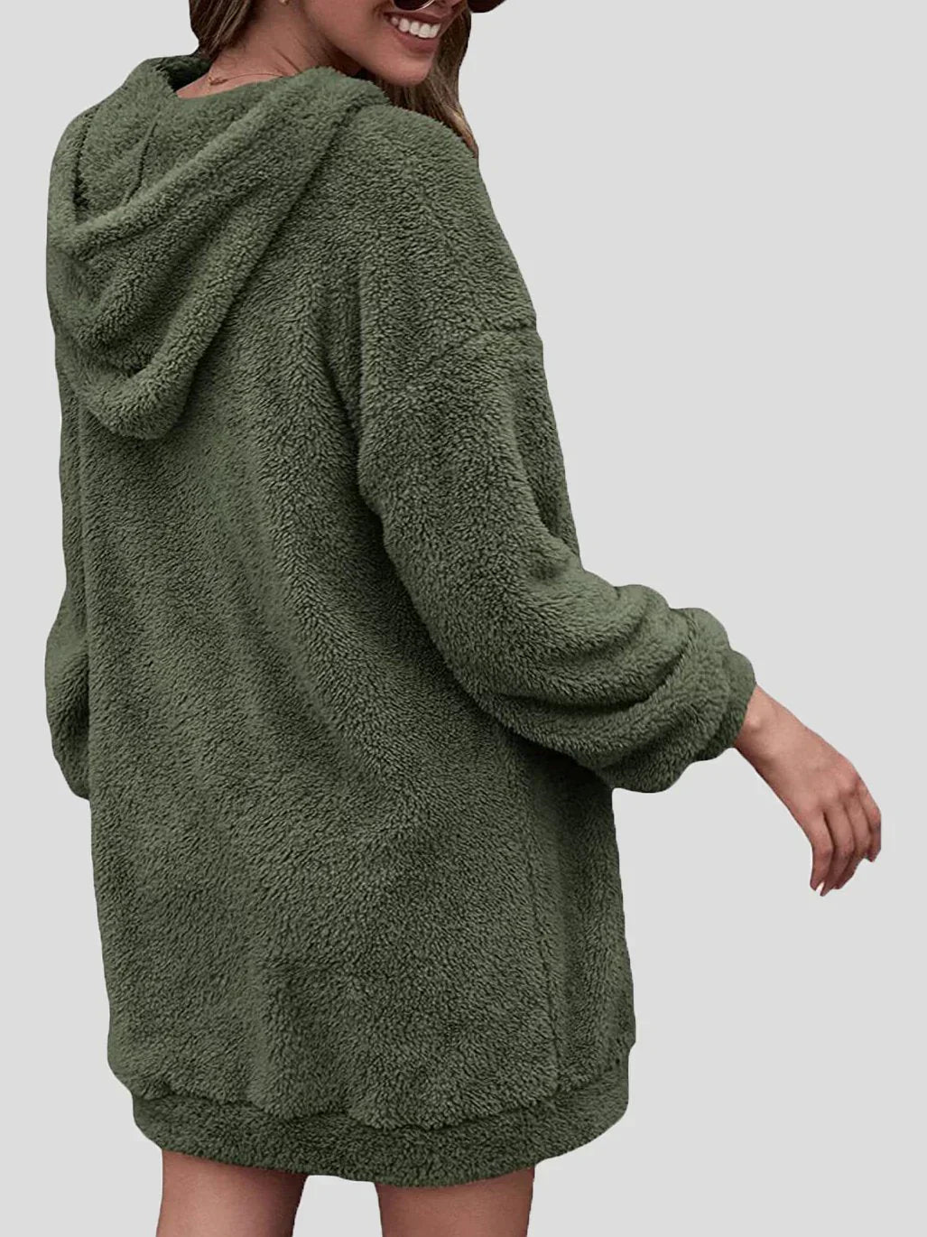 Hoodiekleid mit Taschen und Reißverschluss für Damen