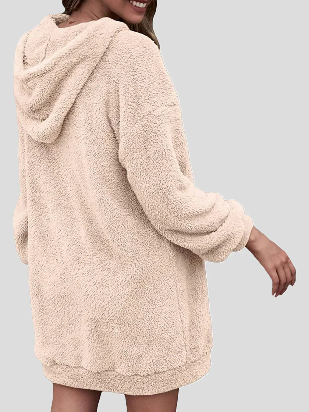 Hoodiekleid mit Taschen und Reißverschluss für Damen