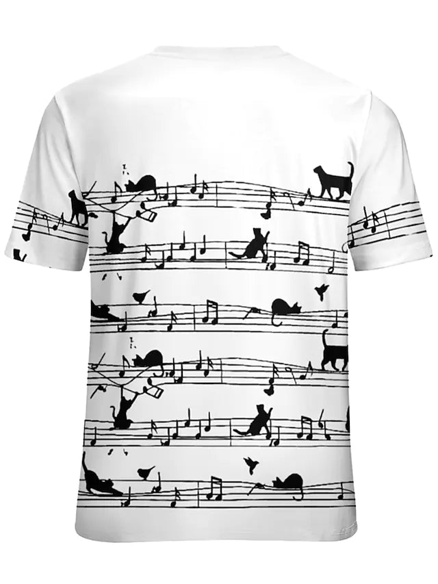 T-Shirt Weiß Musik für Damen