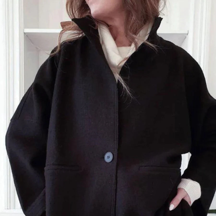Coole einfarbige Strickjacke mit langen Ärmeln