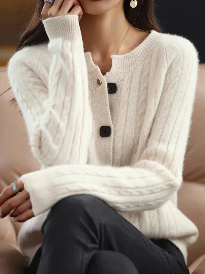 Fuzzy Plain Langarmpullover