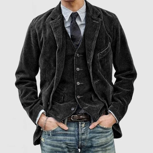 Vintage-Cordjacke mit Revers für Männer