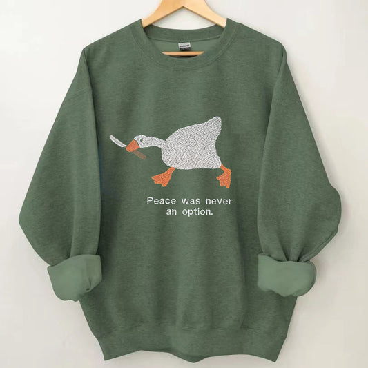 Sweatshirt mit gesticktem Rundhalsausschnitt