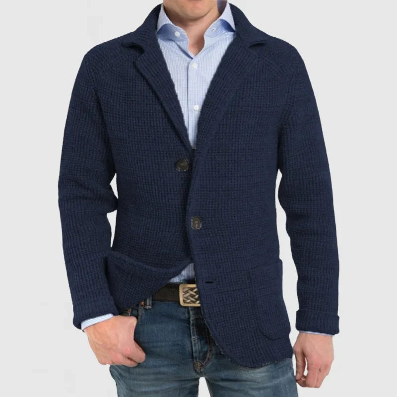 Langärmelige Strickjacke mit modischer Klappentasche für Herren