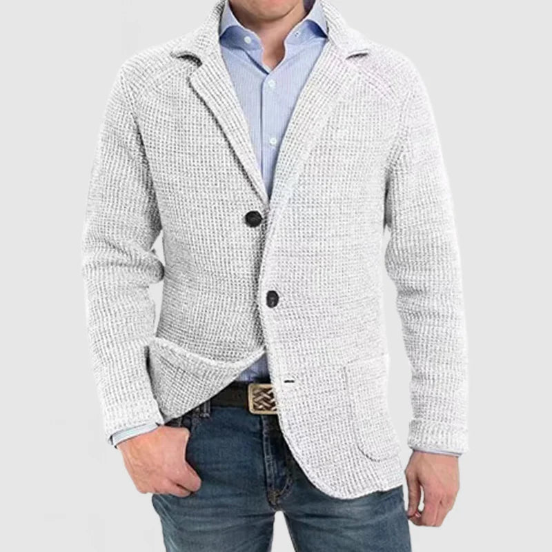 Langärmelige Strickjacke mit modischer Klappentasche für Herren