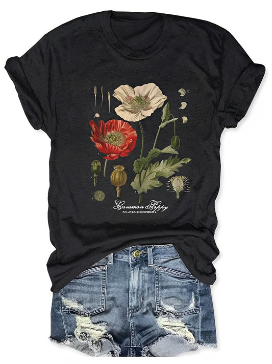 Vintage Mohn-T-Shirt