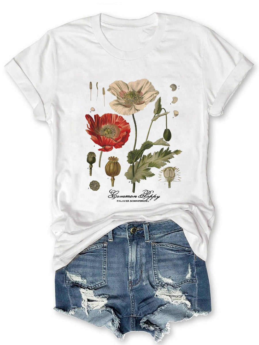 Vintage Mohn-T-Shirt