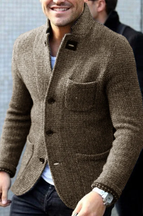 Retro-Strickjacke in Grau für Herren