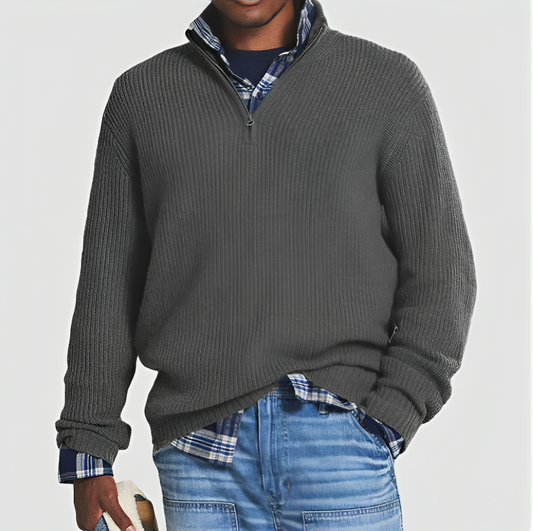 Herren Business Casual Pullover mit Reißverschluss