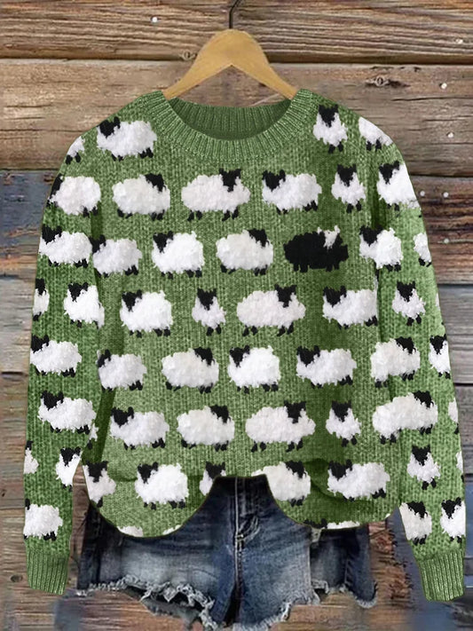 Gemütlicher Vintage Pullover aus Schafwolle gestrickt