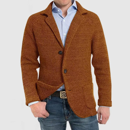 Langärmelige Strickjacke mit modischer Klappentasche für Herren