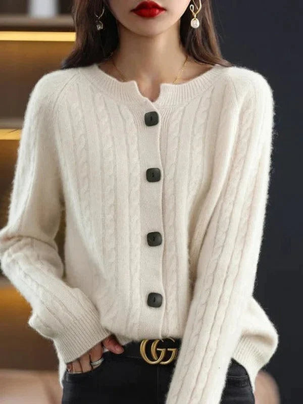 Fuzzy Plain Langarmpullover